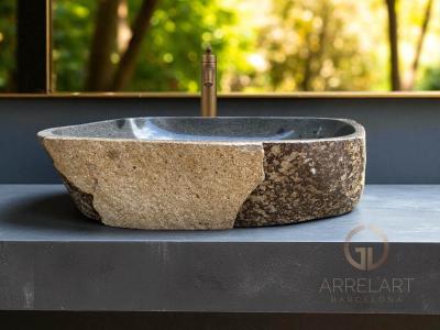 LAVABO NATURAL DE LUJO PIEDRA NUSA DUA