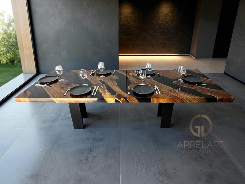 MESA RESINA EPOXI Y MADERA COMEDOR MESA RESINA EPOXI Y MADERA COMEDOR