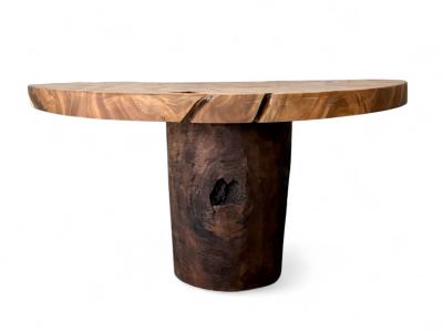 TAULA DE MENJADOR RODONA DE FUSTA HAVANA