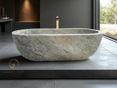 GREY MARBLE BATHTUB PORTIER