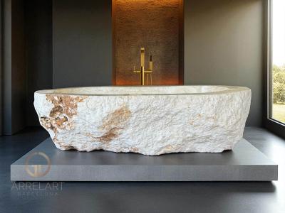 BAÑERA DE PIEDRA MACIZA DE MARMOL ANDRATX
