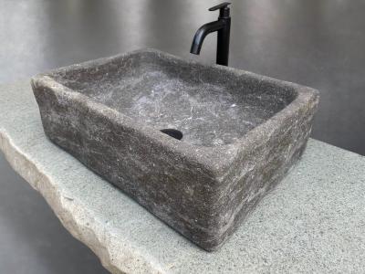 LAVABO DA APPOGGIO IN MARMO GRIGIO SENJA