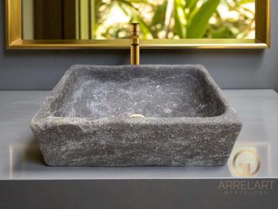 LAVANDINO IN MARMO GRIGIO SENJA
