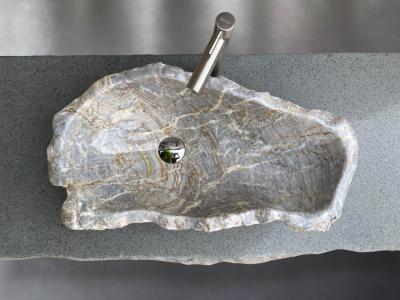 Waschbecken aus grauem Marmor - Arrelart