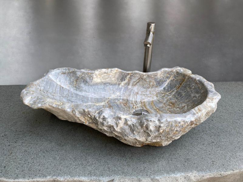 LAVABO PULIDO EN MARMOL GRIS