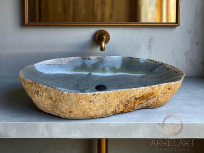 STONE WASHBASIN WITH COLOUR CONTRASTS LAKE