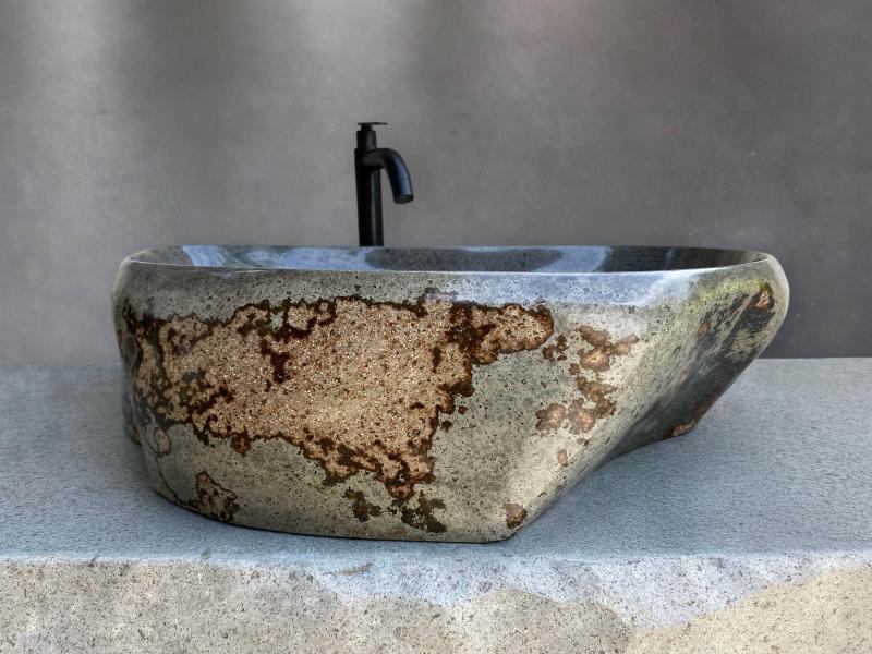 BUY GREY NATURAL STONE SINK AMSTERDAM