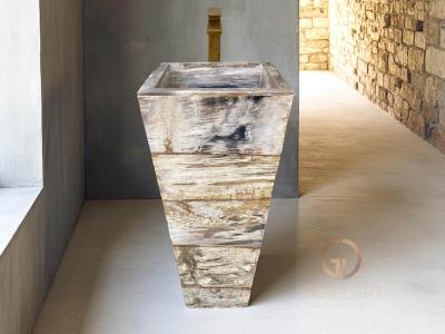 FREISTEHENDES WASCHBECKEN AUS STEIN GREY