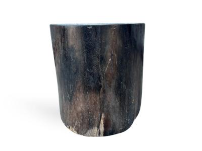 TABURETE DECORATIVO NEGRO DE MADERA FOSIL MOMBASA