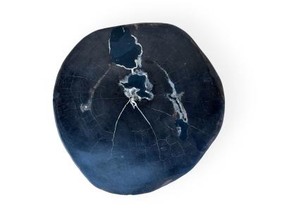 SGABELLO NERO IN LEGNO FOSSILE MOMBASA