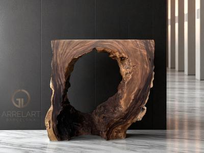 CONSOLA RUSTICA DE FUSTA NATURAL