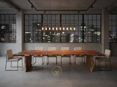 DARK WOOD DINING TABLE MANHATTAN