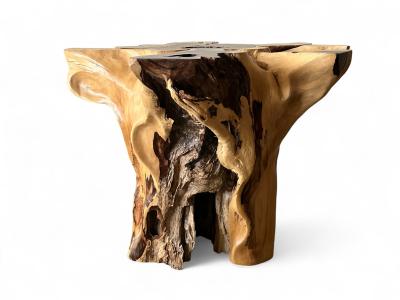 TABLE DE SALLE A MANGER AVEC RACINE EN BOIS TROPICAL