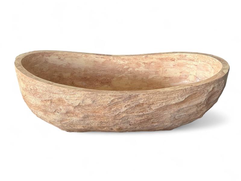 Freistehende Badewanne in Pfirsichfarbe