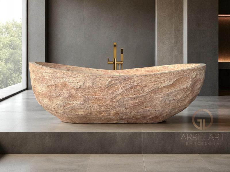 BAÑERA EN ISLA COLOR SUNSET PEACH