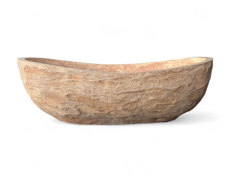 Freistehende Badewanne aus Zement