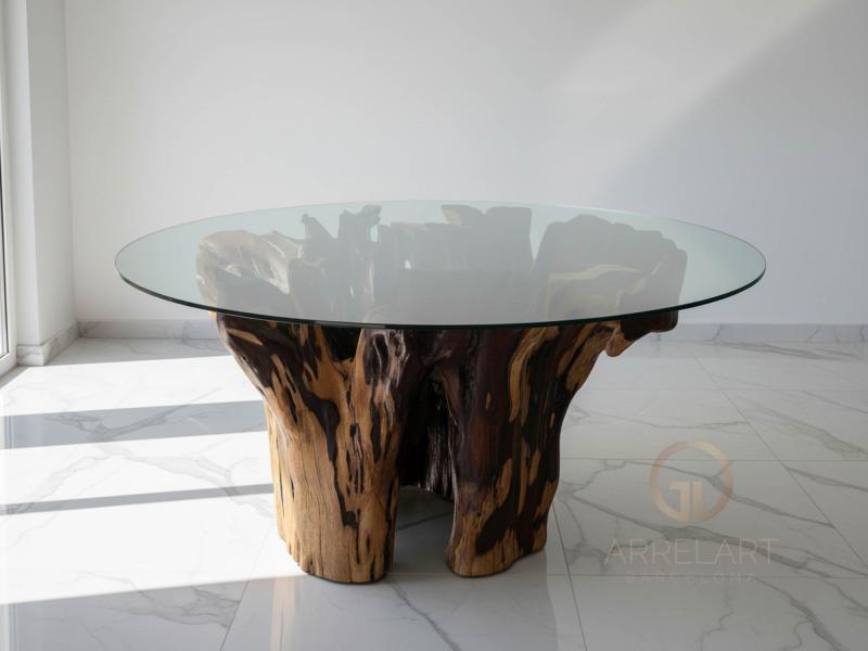 TABLE DE SALLE A MANGER EN BOIS DE RACINE