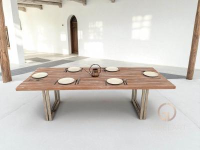 MESA MADERA Y ACERO PARA COMEDOR IRINA