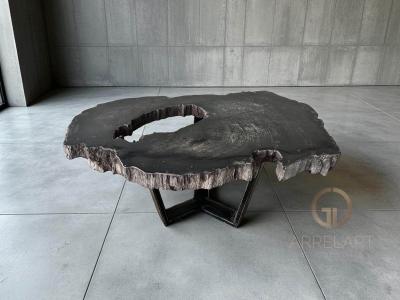 TABLE BASSE EN PIERRE NOIRE TOUAREG