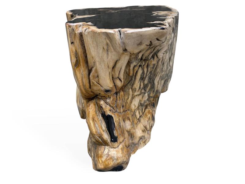 TABOURET DECORATIF EN BOIS PETRIFIE