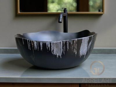 SATIN SINK IN BLACK STONE ALGARVE