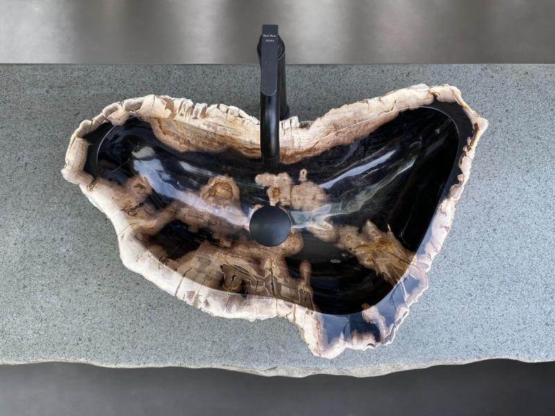 VASQUE EN BOIS NATUREL PETRIFIE GOLD COAST