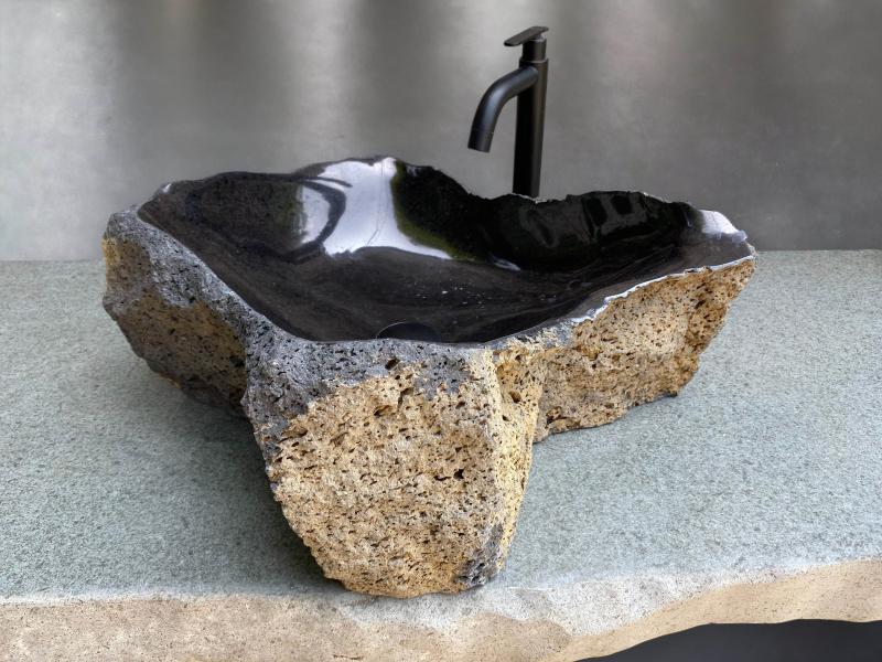LAVABO DA APPOGGIO IN PIETRA MAUNA
