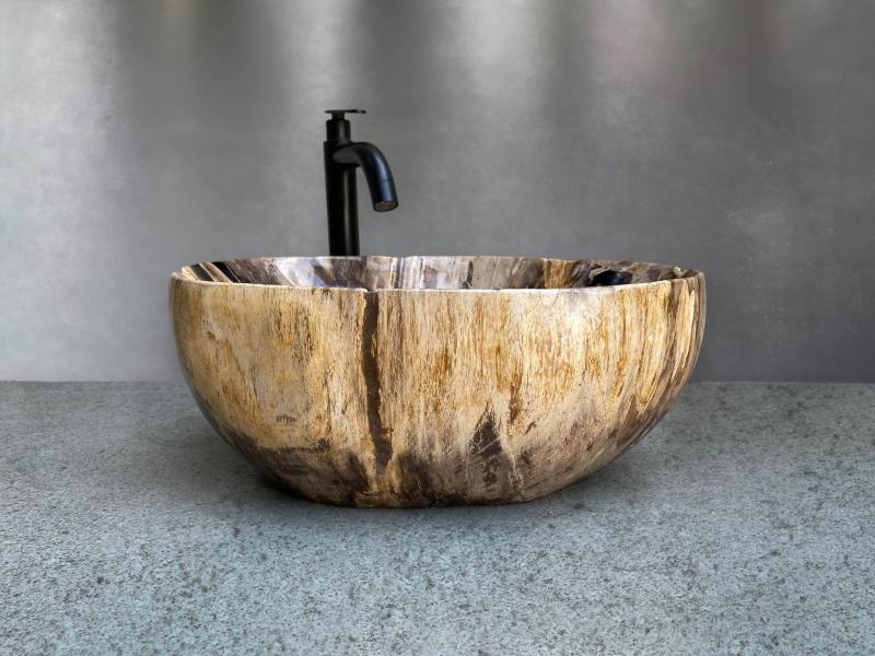 Lavabo Fino de Madera Petrificada Jewel - Arrelart