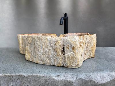 EXKLUSIVES WASCHBECKEN AUS VERSTEINERTEM HOLZ DARYL