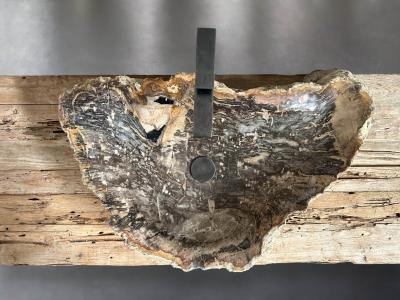 Lavabo de Piedra Fósil Natural Akua - Arrelart