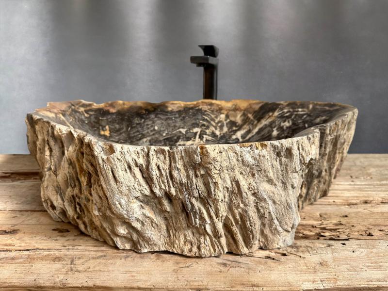 VASQUE DE BAIN EN BOIS FOSSILISÉ MALIBÚ