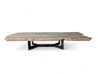 MESA DE CENTRO DE MADERA PETRIFICADA GRANDE MONTPELLIER