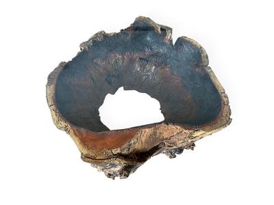 TAVOLINO IN TRONCO DI LEGNO E VETRO BOLZANO