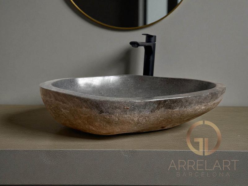 Lavabo de Piedra Balinesa Artesana Lusso - Arrelart