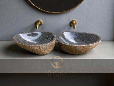 SET WASHBASIN RIVER STONE