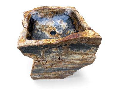 FREISTEHENDES WASCHBECKEN AUS MEHRFARBIGEM GESTEIN