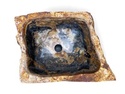 Freestanding Sink Made of Multicolored Rock - Arrelart