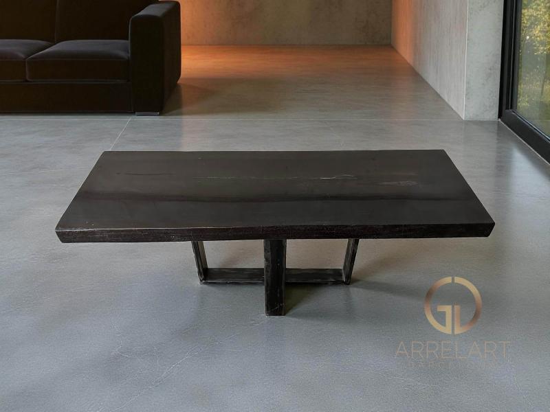 MESA DE CENTRO RECTA DE MADERA PETRIFICADA GANTE