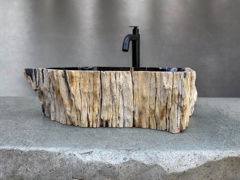 LAVABO DE FUSTA PETRIFICADA NEGARA