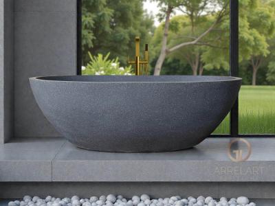 GRAUE FREISTEHENDE BADEWANNE LAUSANNE