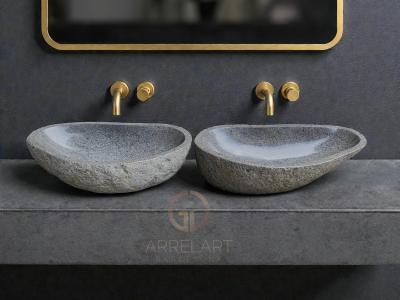 SET WASHBASIN RIVER STONE DORIAN