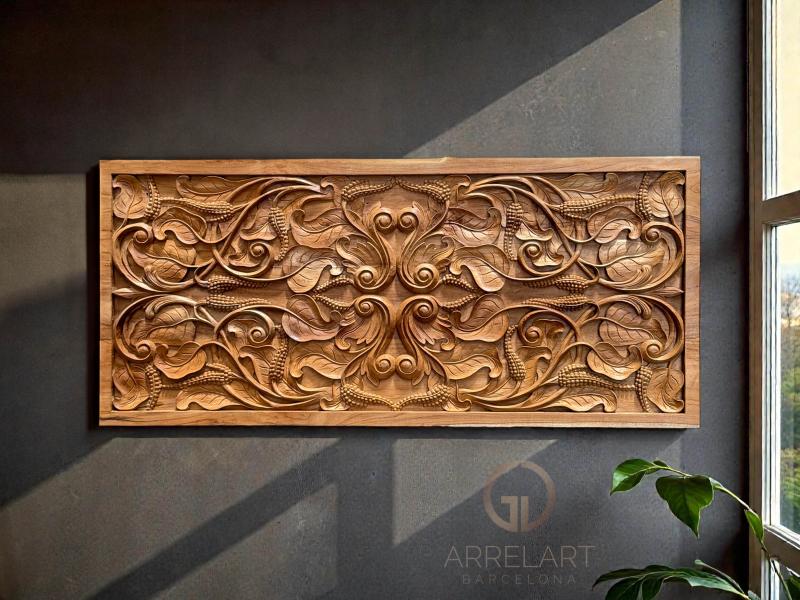 PANEL TALLADO DE MADERA DE TECA DIJON