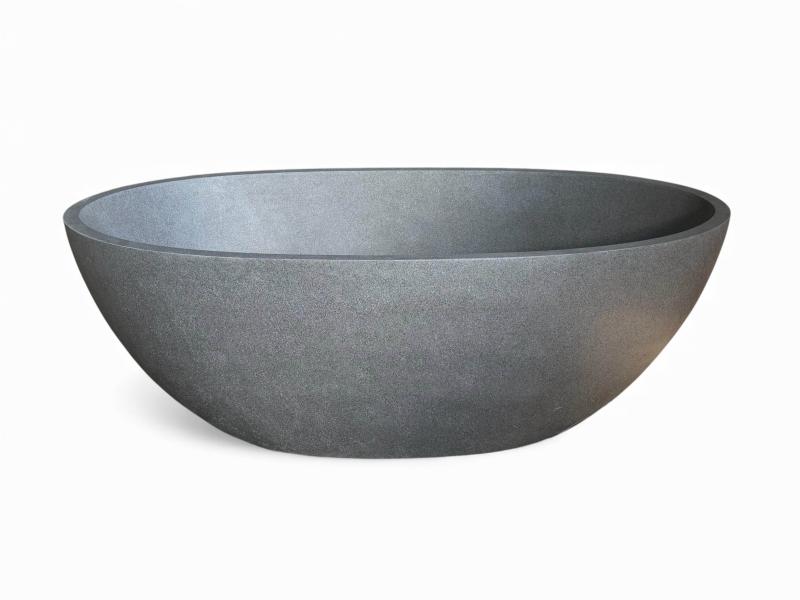 ELEGANTE VASCA DA BAGNO IN TERRAZZO GRIGIO SATINATO ROCHELLE