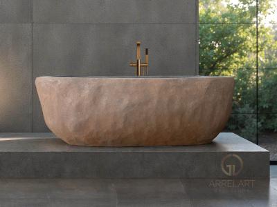 BRAUNE FREISTEHENDE TERRAZZO-BADEWANNE PORTO CERVO