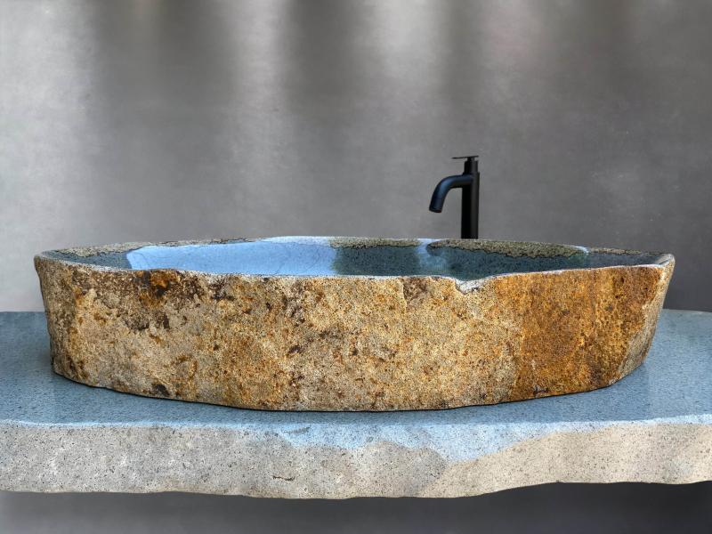 LAVABO DE PIEDRA GRIS Y MARRON RICHMOND