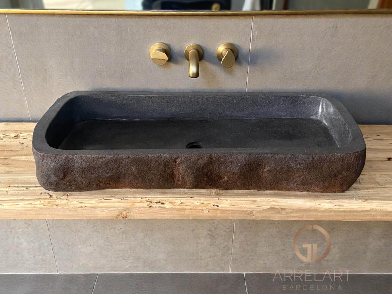 LAVABO ALARGADO MARRON DE TERRAZO NIAMEY