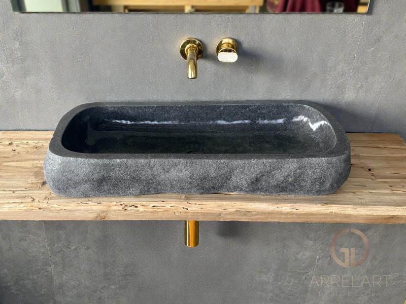 LAVABO OSCURO DE TERRAZO GRIS CHIUSA