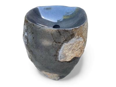 LAVABO CON COLONNA IN PIETRA GRIGIA