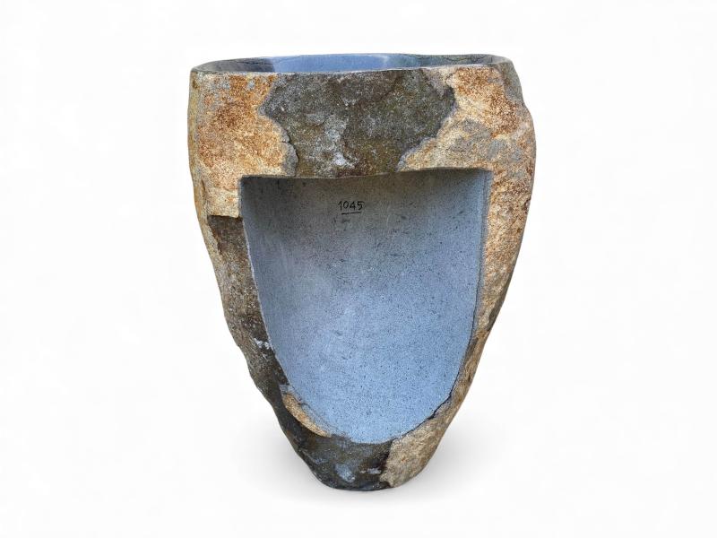 HANDMADE FREESTANDING BASIN WITH RIVER STONE