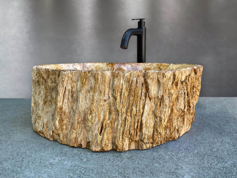 VASQUE A POSER EN BOIS PETRIFIE SUNSET